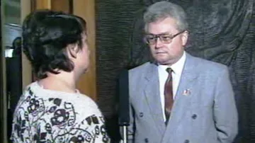 Josef Bartončík před volbami v roce 1990
