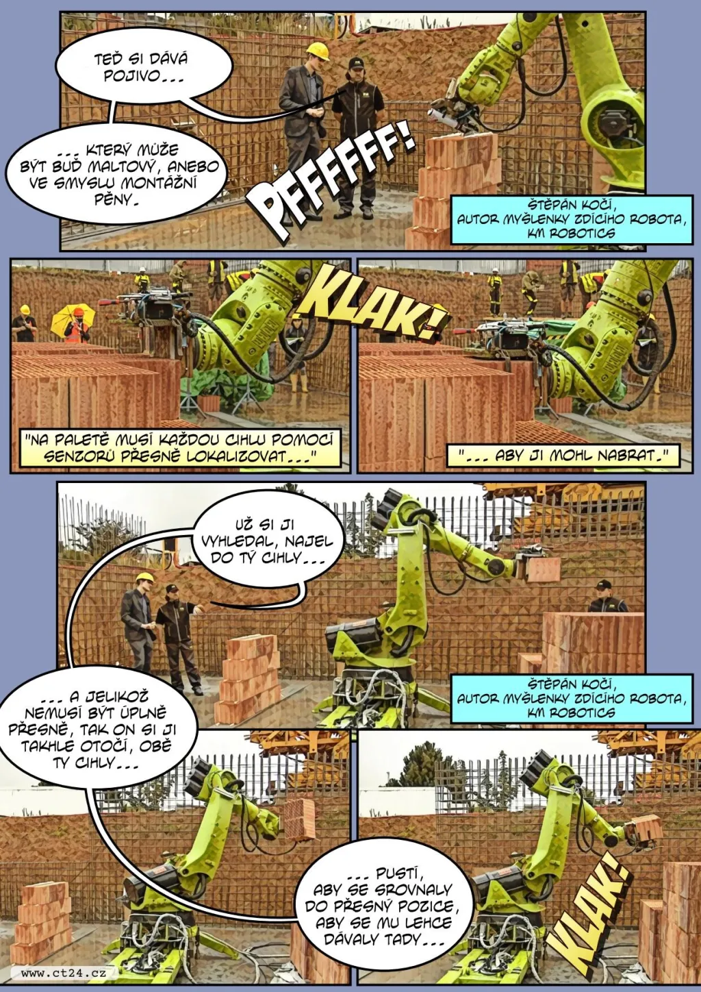 Stroj dělník. V Říčanech pomáhá při stavbě domů robot