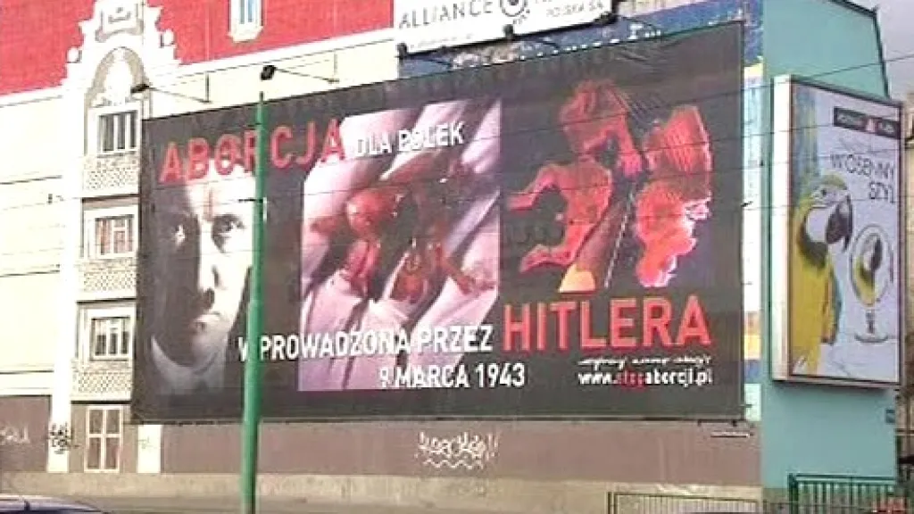 Plakát polských odpůrců potratů