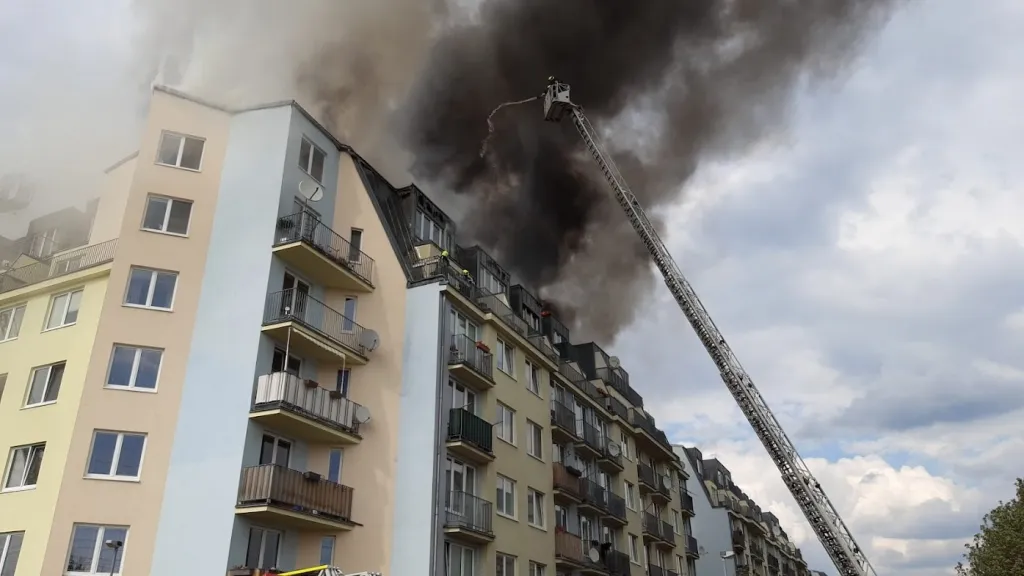 Požár domu na pražském Chodově