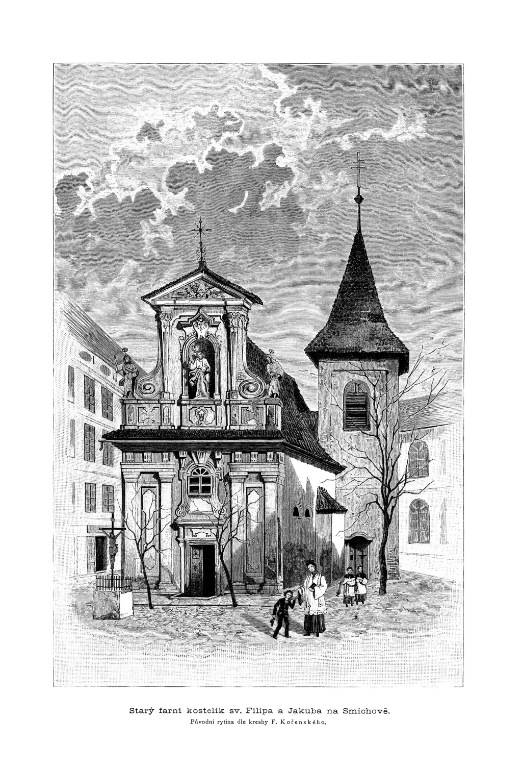 Starý farní kostelík sv. Filipa a Jakuba na Smíchově