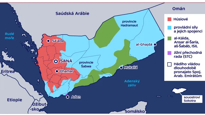 Rozložení sil v Jemenu