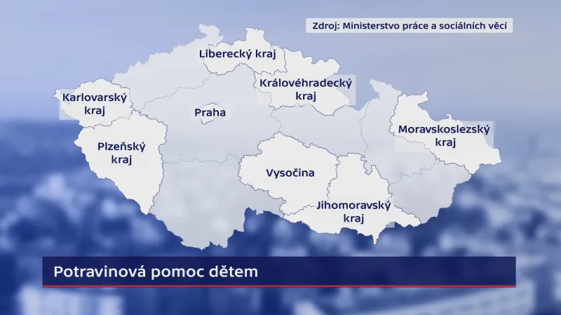 Kraje zapojené do potravinové pomoci dětem