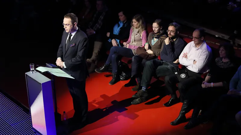 Václav Moravec a diváci Prezidentského finále