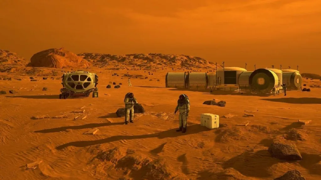 Vizualizace základny na Marsu