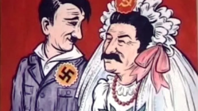 Karikatura Hitlera a Stalina
