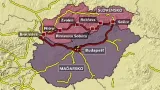 Mapka dálnic na Slovensku a v Maďarsku