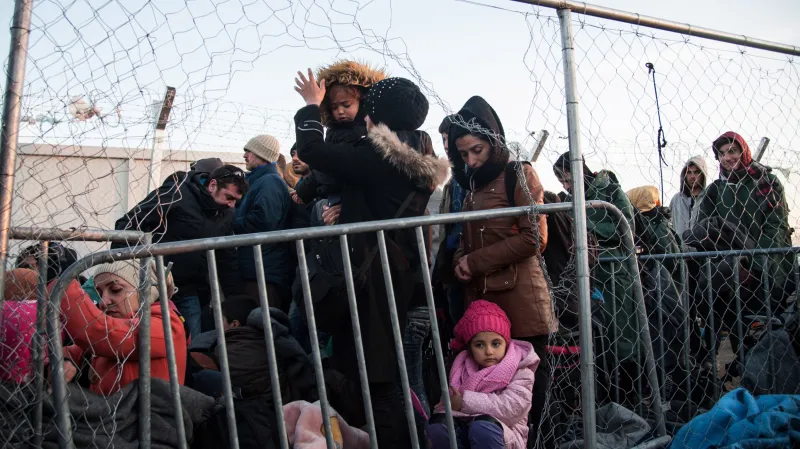 Uprchlíci na řecko-makedonské hranici