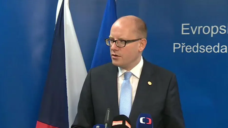Bohuslav Sobotka na brífinku po summitu EU