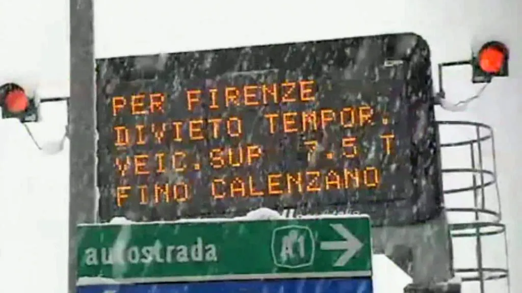 Sněžení v Itálii