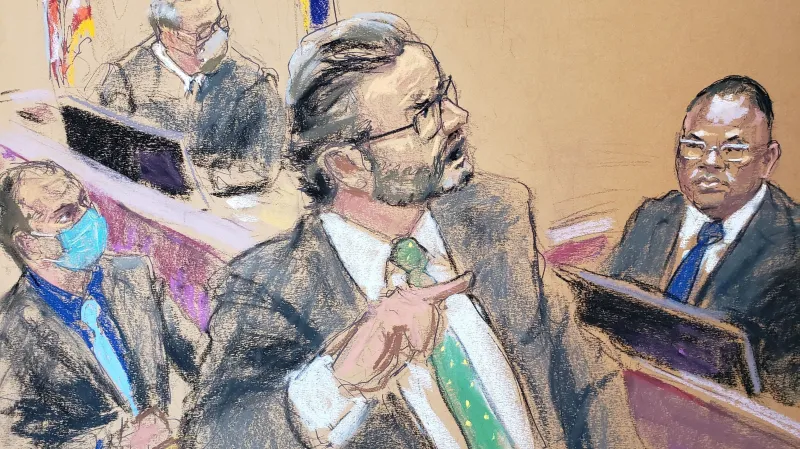 Jody Stiger (vpravo) vypovídá u soudu