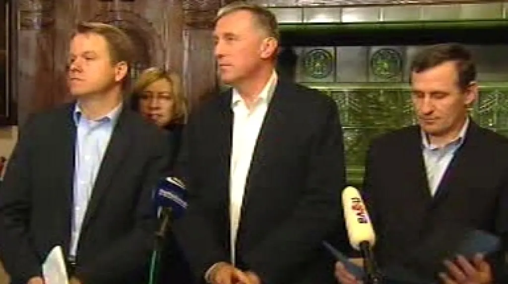 Mirek Topolánek s koaličními partnery