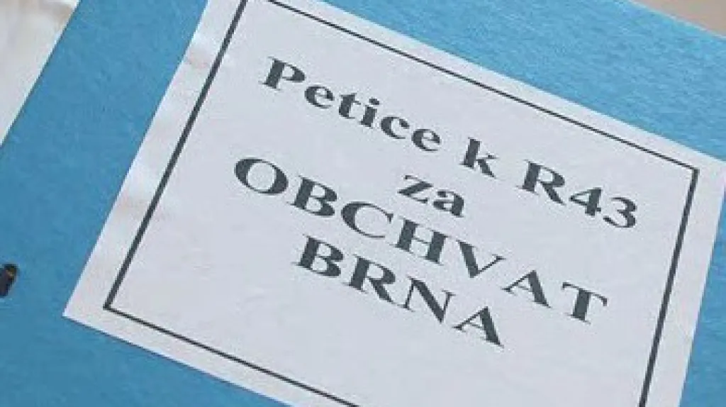 Petici proti takzvané bystrcké trase R43 podepsalo více než 37 tisíc lidí