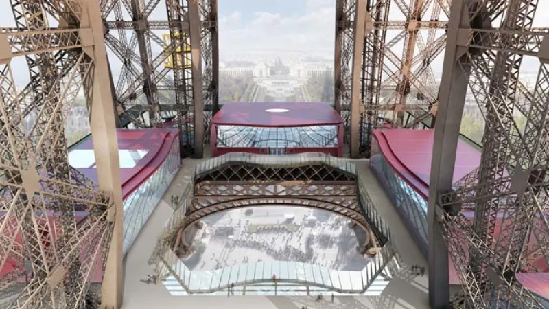 Vizualizace nové podoby prvního patra Eiffelovky