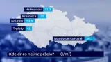 Místa, kde dnes nejvíce pršelo