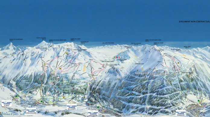 Plán lyžařského střediska Val Cenis