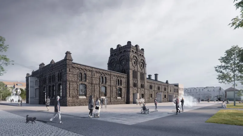 Vizualizace opravených městských jatek v Ostravě