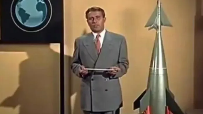 Von Braun přednášel Američanům o vesmírném programu v televizních pořadech