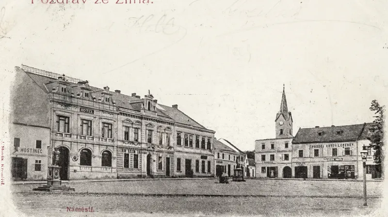 Náměstí Míru ve Zlíně před rokem 1918 a dnes