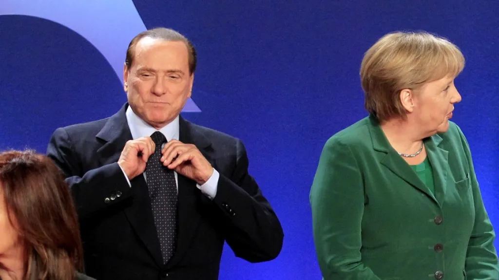 Silvio Berlusconi a Angela Merkelová