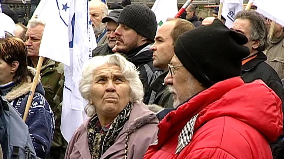 Demonstrace odborů proti korupci