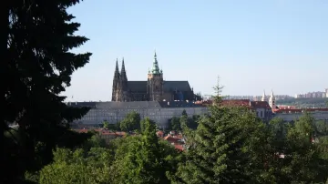 Pohled na Pražský hrad z Petřína