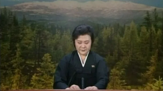Plakající severokorejská hlasatelka