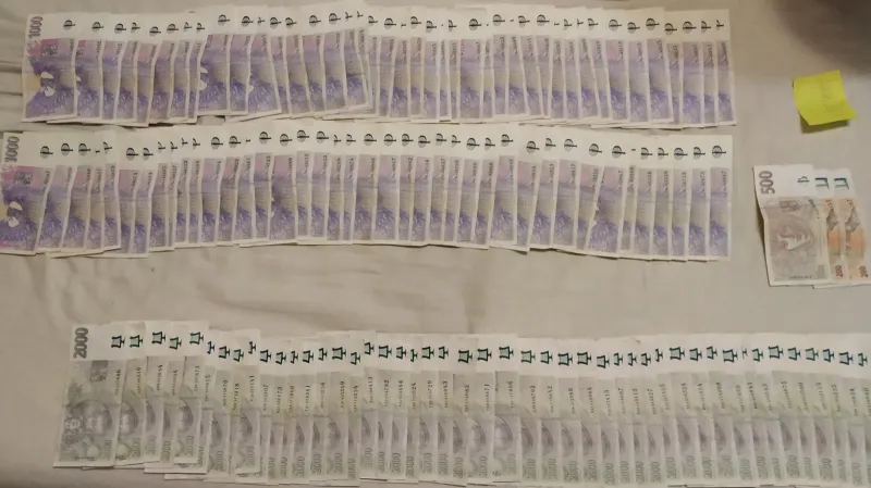 Policisté zajistili u dvou hlavních obviněných téměř šest milionů korun, a to jak v hotovosti, tak i ve zlatých cihlách nebo na účtech