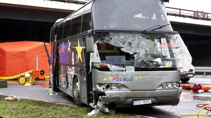 Havarovaný autobus