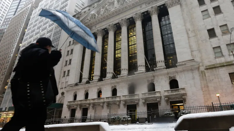 Sníh před newyorskou burzou