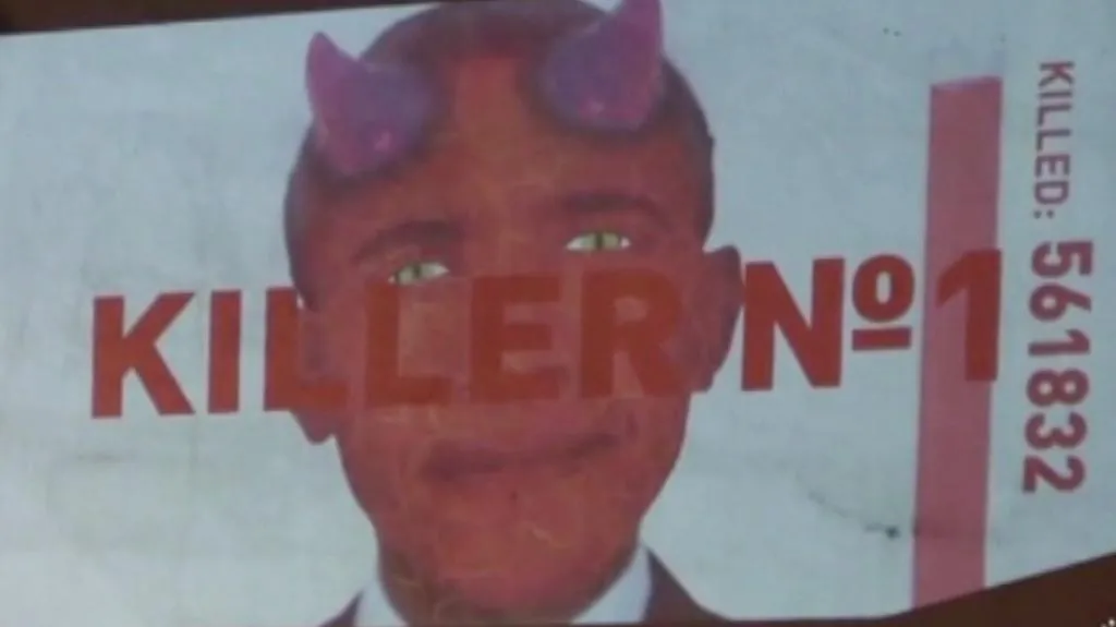 Protiobamovská kampaň v ulicích Moskvy