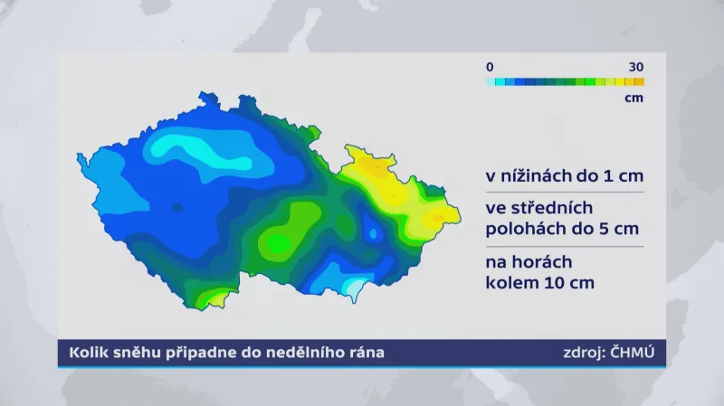 Kolik sněhu do neděle napadne