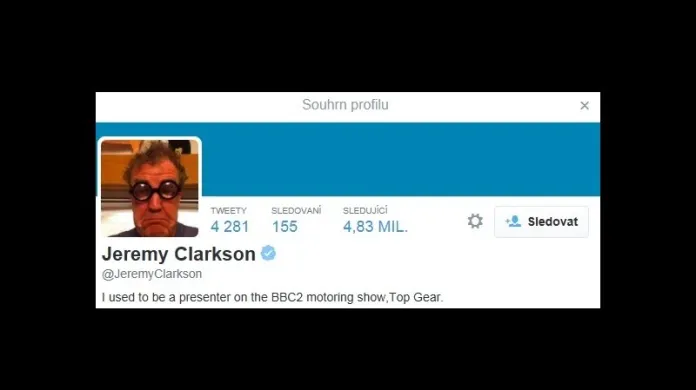 Clarksonův twitterový účet