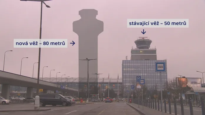 Jak vysoká bude nová řídící věž pražského letiště