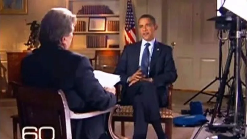 Barack Obama při rozhovoru