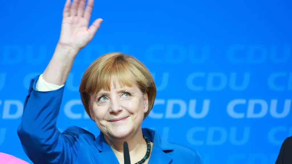 Angela Merkelová po oznámení průběžných výsledků
