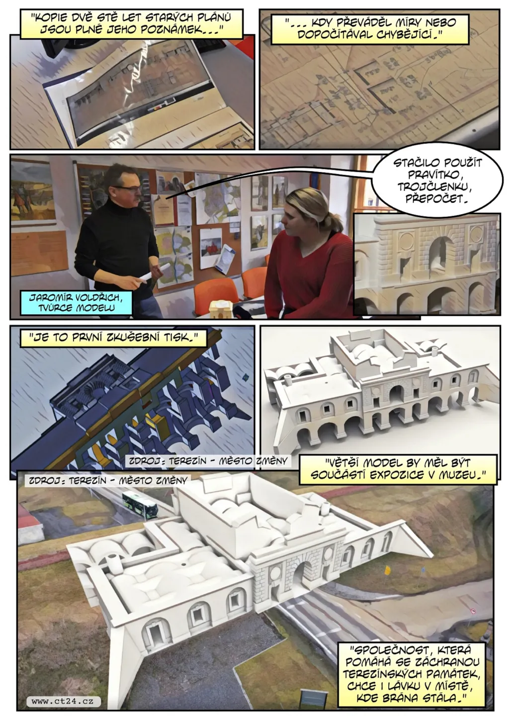 Trojrozměrný model terezínské brány oživuje ztracenou historii