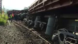 Vykolejený nákladní vlak