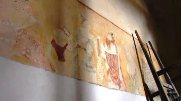 Freska na stěně žumberského kostela