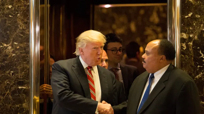 Donald Trump se synem Martina Luthera Kinga