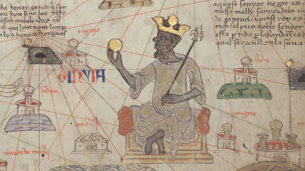 Mansá Músa na dobové ilustraci v Katalánském atlase