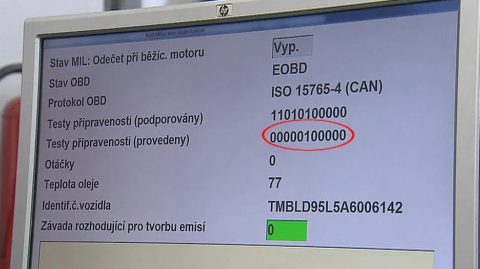 Chybná hodnota testu připravenosti