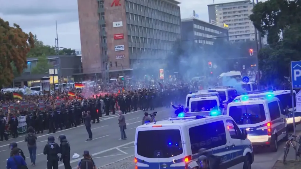 Protesty v německém Chemnitzu