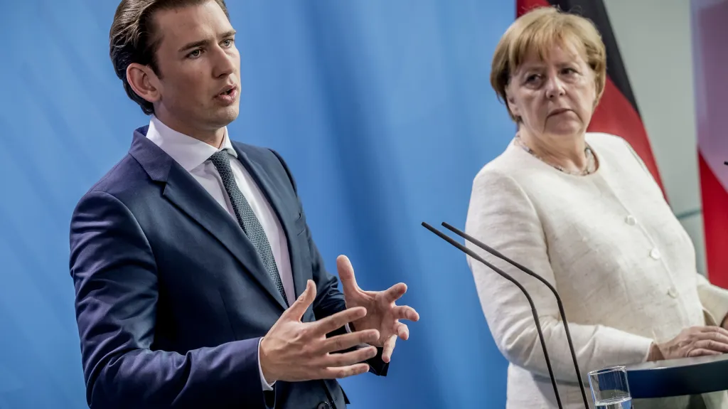 Sebastian Kurz a Angela Merkelová