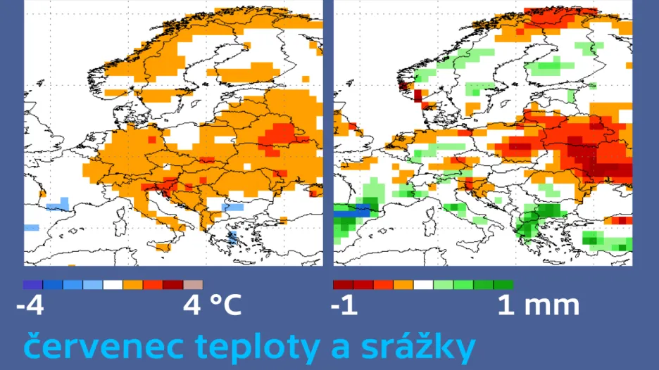 Teplý červenec s normálními nebo podprůměrnými srážkami
