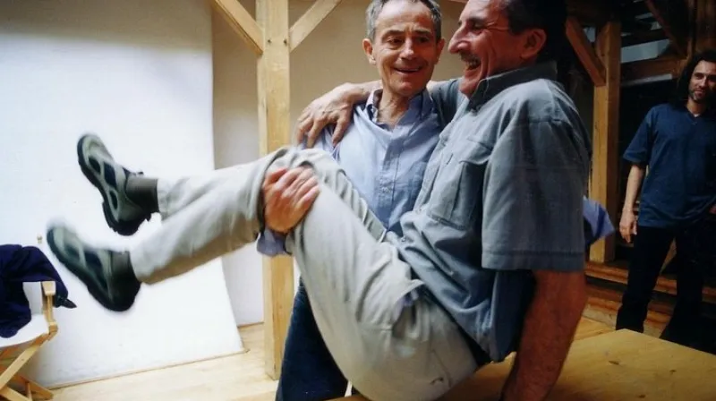 Jan Tříska a Martin Huba při zkoušce