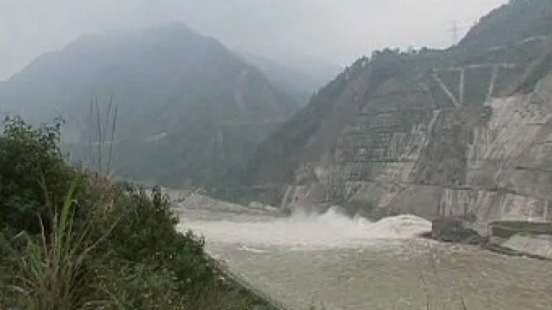 Zaplavené jezero Tchang-ťia-šan