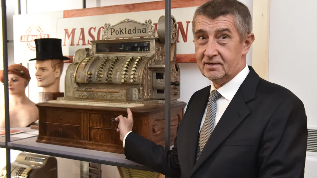 Andrej Babiš při zahájení Česko-slovenské/Slovensko-české výstavy