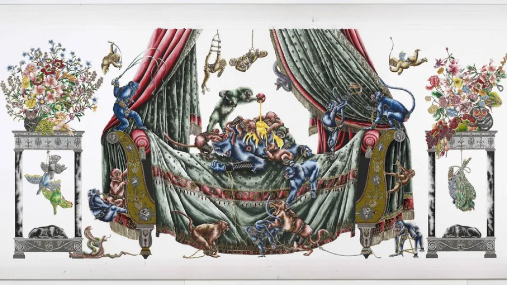 Raqib Shaw / Budoár opičího krále II.