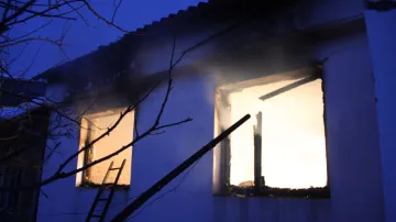 Požár domku v Uherském Ostrohu